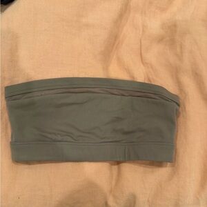 Brown bandeau XS sports bra with mesh detail